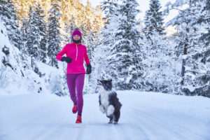 Futás a kutyával télen